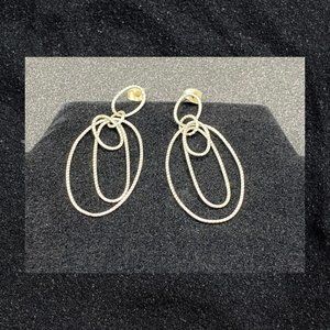 Erwin Pearl 925 Silver Ovals Drop Earrings